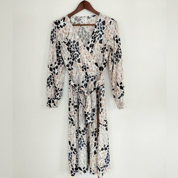 RICHARD ALLAN x H&amp;M Wrap Dress Small Belted Patterned Satin - Picture 1 of 8